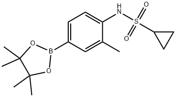 N-(2-甲基-4-(4,4,5,5-四甲基-1,3,2-二噁硼烷-2-基)苯基)环丙烷磺胺 结构式