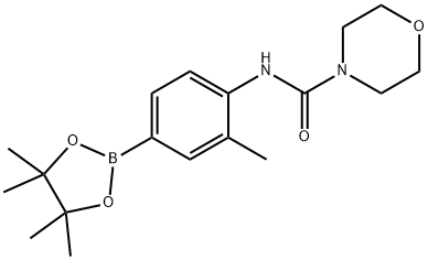 3-甲基-4-(吗啉-4-基甲酰胺基)苯基硼酸频哪醇酯 结构式