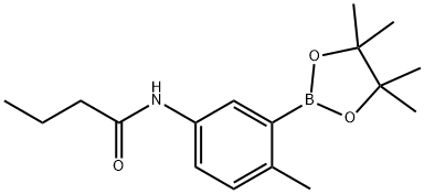 5-丁酰胺基-2-甲基苯硼酸频哪醇酯 结构式