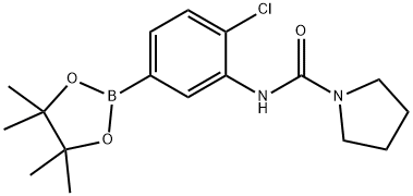 4-氯-3-(吡咯烷-1-基甲酰胺基)苯硼酸频哪醇酯 结构式