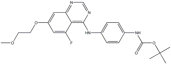 叔丁基(4-((5-氟-7-(2-甲氧基乙氧基)喹唑啉-4-基)氨基)苯基)氨基甲酸酯 结构式