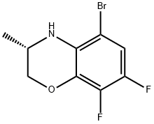 (S)-5-bromo-7,8-difluoro-3-methyl-3,4-dihydro-2H-benzo[b][1,4]oxazine 结构式
