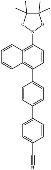[1,1'-联苯]-4-腈, 4'-[4-硼酸频哪醇酯-1-萘基]- 结构式