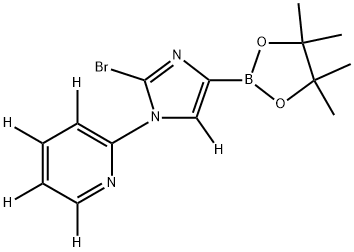 2-(2-bromo-4-(4,4,5,5-tetramethyl-1,3,2-dioxaborolan-2-yl)-1H-imidazol-1-yl-5-d)pyridine-3,4,5,6-d4 结构式