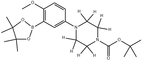 tert-butyl 4-(4-methoxy-3-(4,4,5,5-tetramethyl-1,3,2-dioxaborolan-2-yl)phenyl)piperazine-1-carboxylate-2,2,3,3,5,5,6,6-d8 结构式