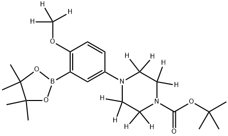 tert-butyl 4-(4-(methoxy-d3)-3-(4,4,5,5-tetramethyl-1,3,2-dioxaborolan-2-yl)phenyl)piperazine-1-carboxylate-2,2,3,3,5,5,6,6-d8 结构式