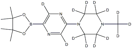 2-(4-(methyl-d3)piperazin-1-yl-2,2,3,3,5,5,6,6-d8)-5-(4,4,5,5-tetramethyl-1,3,2-dioxaborolan-2-yl)pyrazine-3,6-d2 结构式