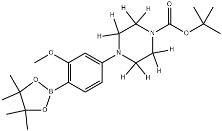 tert-butyl 4-(3-methoxy-4-(4,4,5,5-tetramethyl-1,3,2-dioxaborolan-2-yl)phenyl)piperazine-1-carboxylate-2,2,3,3,5,5,6,6-d8 结构式