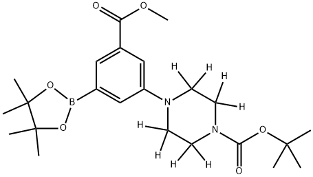 tert-butyl 4-(3-(methoxycarbonyl)-5-(4,4,5,5-tetramethyl-1,3,2-dioxaborolan-2-yl)phenyl)piperazine-1-carboxylate-2,2,3,3,5,5,6,6-d8 结构式