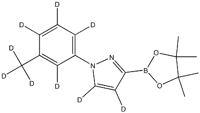 1-(3-(methyl-d3)phenyl-2,4,5,6-d4)-3-(4,4,5,5-tetramethyl-1,3,2-dioxaborolan-2-yl)-1H-pyrazole-4,5-d2 结构式