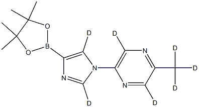 2-(methyl-d3)-5-(4-(4,4,5,5-tetramethyl-1,3,2-dioxaborolan-2-yl)-1H-imidazol-1-yl-2,5-d2)pyrazine-3,6-d2 结构式