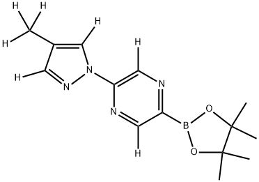 2-(4-(methyl-d3)-1H-pyrazol-1-yl-3,5-d2)-5-(4,4,5,5-tetramethyl-1,3,2-dioxaborolan-2-yl)pyrazine-3,6-d2 结构式