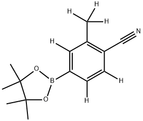 2-(methyl-d3)-4-(4,4,5,5-tetramethyl-1,3,2-dioxaborolan-2-yl)benzonitrile-3,5,6-d3 结构式