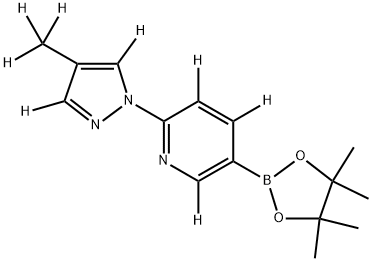 2-(4-(methyl-d3)-1H-pyrazol-1-yl-3,5-d2)-5-(4,4,5,5-tetramethyl-1,3,2-dioxaborolan-2-yl)pyridine-3,4,6-d3 结构式