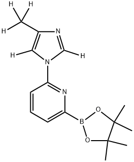 2-(4-(methyl-d3)-1H-imidazol-1-yl-2,5-d2)-6-(4,4,5,5-tetramethyl-1,3,2-dioxaborolan-2-yl)pyridine 结构式