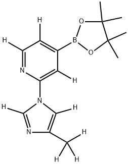 2-(4-(methyl-d3)-1H-imidazol-1-yl-2,5-d2)-4-(4,4,5,5-tetramethyl-1,3,2-dioxaborolan-2-yl)pyridine-3,5,6-d3 结构式