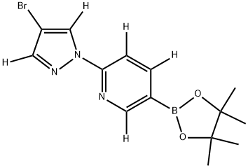 2-(4-bromo-1H-pyrazol-1-yl-3,5-d2)-5-(4,4,5,5-tetramethyl-1,3,2-dioxaborolan-2-yl)pyridine-3,4,6-d3 结构式