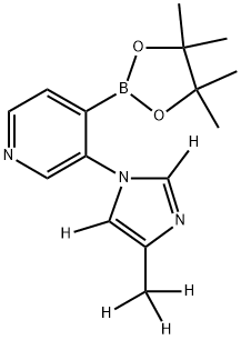 3-(4-(methyl-d3)-1H-imidazol-1-yl-2,5-d2)-4-(4,4,5,5-tetramethyl-1,3,2-dioxaborolan-2-yl)pyridine 结构式