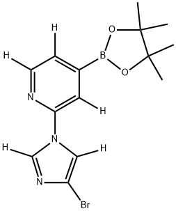 2-(4-bromo-1H-imidazol-1-yl-2,5-d2)-4-(4,4,5,5-tetramethyl-1,3,2-dioxaborolan-2-yl)pyridine-3,5,6-d3 结构式