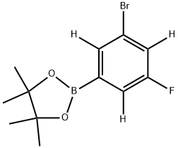 2-(3-bromo-5-fluorophenyl-2,4,6-d3)-4,4,5,5-tetramethyl-1,3,2-dioxaborolane 结构式