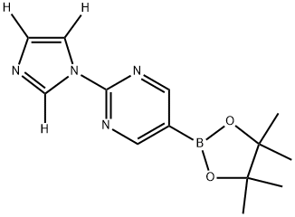 2-(1H-imidazol-1-yl-d3)-5-(4,4,5,5-tetramethyl-1,3,2-dioxaborolan-2-yl)pyrimidine 结构式