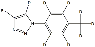 4-bromo-1-(4-(methyl-d3)phenyl-2,3,5,6-d4)-1H-1,2,3-triazole-5-d 结构式