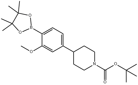 tert-butyl 4-(3-methoxy-4-(4,4,5,5-tetramethyl-1,3,2-dioxaborolan-2-yl)phenyl)piperidine-1-carboxylate 结构式