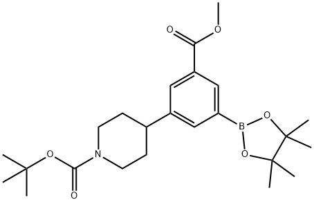 tert-butyl 4-(3-(methoxycarbonyl)-5-(4,4,5,5-tetramethyl-1,3,2-dioxaborolan-2-yl)phenyl)piperidine-1-carboxylate 结构式