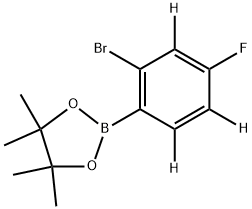 2-(2-bromo-4-fluorophenyl-3,5,6-d3)-4,4,5,5-tetramethyl-1,3,2-dioxaborolane 结构式