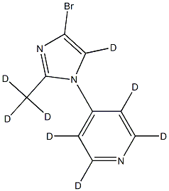 4-(4-bromo-2-(methyl-d3)-1H-imidazol-1-yl-5-d)pyridine-2,3,5,6-d4 结构式