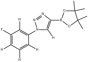 1-(3-fluorophenyl-2,4,5,6-d4)-4-(4,4,5,5-tetramethyl-1,3,2-dioxaborolan-2-yl)-1H-1,2,3-triazole-5-d 结构式