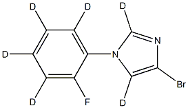 4-bromo-1-(2-fluorophenyl-3,4,5,6-d4)-1H-imidazole-2,5-d2 结构式