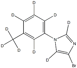 4-bromo-1-(3-(methyl-d3)phenyl-2,4,5,6-d4)-1H-imidazole-2,5-d2 结构式