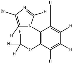 4-bromo-1-(2-(methoxy-d3)phenyl-3,4,5,6-d4)-1H-imidazole-2,5-d2 结构式