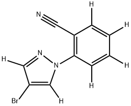 2-(4-bromo-1H-pyrazol-1-yl-3,5-d2)benzonitrile-d4 结构式
