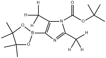 tert-butyl 2,5-bis(methyl-d3)-4-(4,4,5,5-tetramethyl-1,3,2-dioxaborolan-2-yl)-1H-imidazole-1-carboxylate 结构式