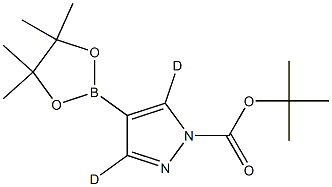 tert-butyl 4-(4,4,5,5-tetramethyl-1,3,2-dioxaborolan-2-yl)-1H-pyrazole-1-carboxylate-3,5-d2 结构式