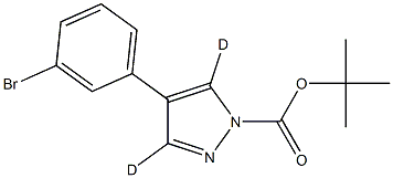 tert-butyl 4-(3-bromophenyl)-1H-pyrazole-1-carboxylate-3,5-d2 结构式
