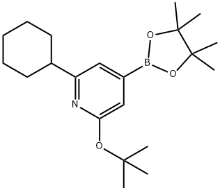 2-(tert-butoxy)-6-cyclohexyl-4-(4,4,5,5-tetramethyl-1,3,2-dioxaborolan-2-yl)pyridine 结构式