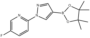 5-fluoro-2-(4-(4,4,5,5-tetramethyl-1,3,2-dioxaborolan-2-yl)-1H-pyrazol-1-yl)pyridine 结构式