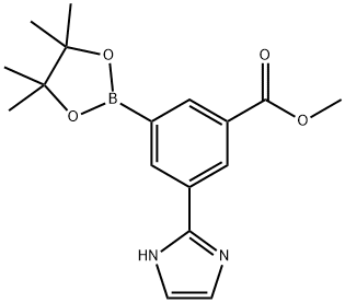 methyl 3-(1H-imidazol-2-yl)-5-(4,4,5,5-tetramethyl-1,3,2-dioxaborolan-2-yl)benzoate 结构式