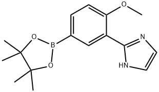 2-(2-methoxy-5-(4,4,5,5-tetramethyl-1,3,2-dioxaborolan-2-yl)phenyl)-1H-imidazole 结构式