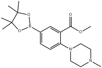 methyl 2-(4-methylpiperazin-1-yl)-5-(4,4,5,5-tetramethyl-1,3,2-dioxaborolan-2-yl)benzoate 结构式