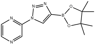 2-(4-(4,4,5,5-tetramethyl-1,3,2-dioxaborolan-2-yl)-1H-1,2,3-triazol-1-yl)pyrazine 结构式