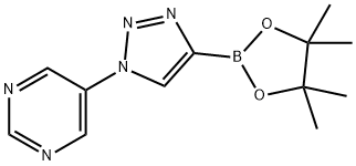 5-(4-(4,4,5,5-tetramethyl-1,3,2-dioxaborolan-2-yl)-1H-1,2,3-triazol-1-yl)pyrimidine 结构式