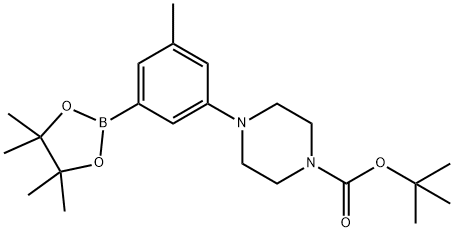 tert-butyl 4-(3-methyl-5-(4,4,5,5-tetramethyl-1,3,2-dioxaborolan-2-yl)phenyl)piperazine-1-carboxylate 结构式