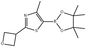 4-methyl-2-(oxetan-3-yl)-5-(4,4,5,5-tetramethyl-1,3,2-dioxaborolan-2-yl)thiazole 结构式