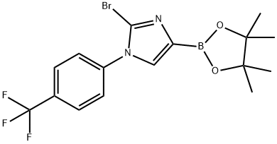 2-bromo-4-(4,4,5,5-tetramethyl-1,3,2-dioxaborolan-2-yl)-1-(4-(trifluoromethyl)phenyl)-1H-imidazole 结构式