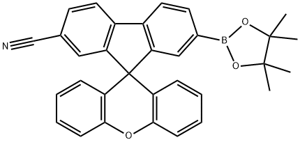 7-硼酸频哪醇酯-螺[9H-芴-9,9′-[9H]氧杂蒽]-2-腈基 结构式