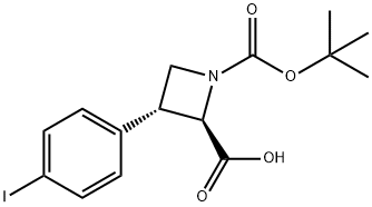 1,2-Azetidinedicarboxylic acid, 3-(4-iodophenyl)-, 1-(1,1-dimethylethyl) ester, (2R,3R)- 结构式